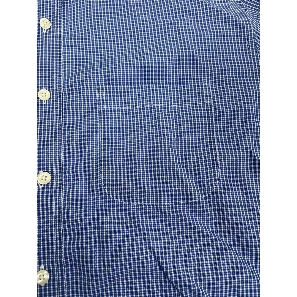 Brooks Brothers NON IRON Regular Fit Button Down Shirt Men M Cotton Blue Gingham - Picture 4 of 14